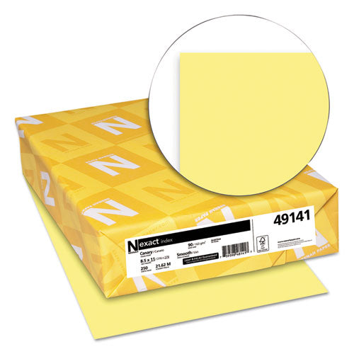 Exact Index Card Stock, 90lb, 8.5 X 11, Canary, 250-pack