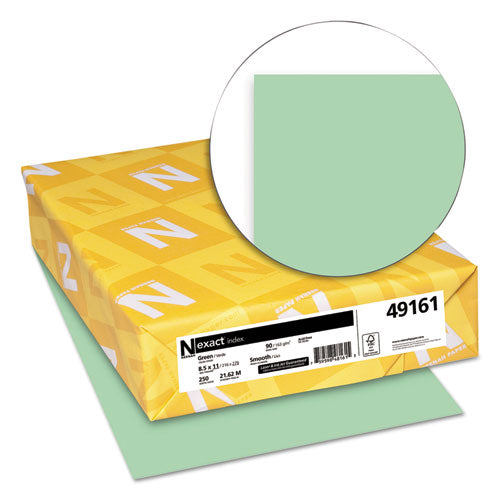 Exact Index Card Stock, 90lb, 8.5 X 11, Green, 250-pack