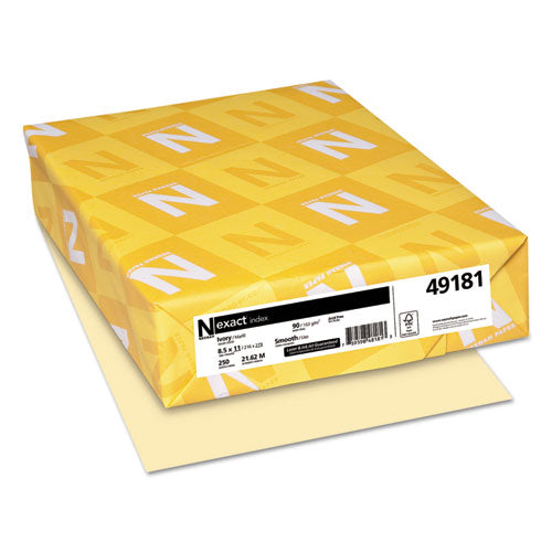 Exact Index Card Stock, 90lb, 8.5 X 11, Ivory, 250-pack