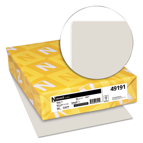 Exact Index Card Stock, 90lb, 8.5 X 11, Gray, 250-pack