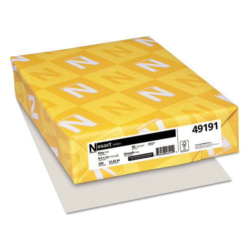 Exact Index Card Stock, 90lb, 8.5 X 11, Gray, 250-pack
