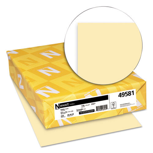 Exact Index Card Stock, 110lb, 8.5 X 11, Ivory, 250-pack