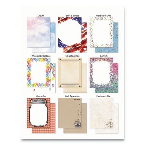 Pre-printed Paper, 28 Lb, 8.5 X 11, Parchment And Scroll, 100-pack