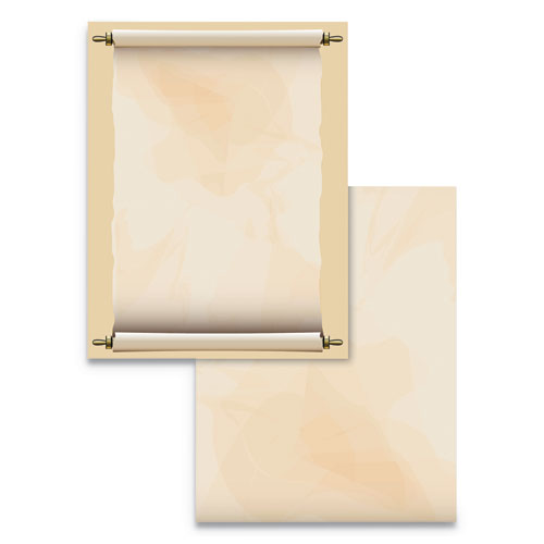 Pre-printed Paper, 28 Lb, 8.5 X 11, Parchment And Scroll, 100-pack