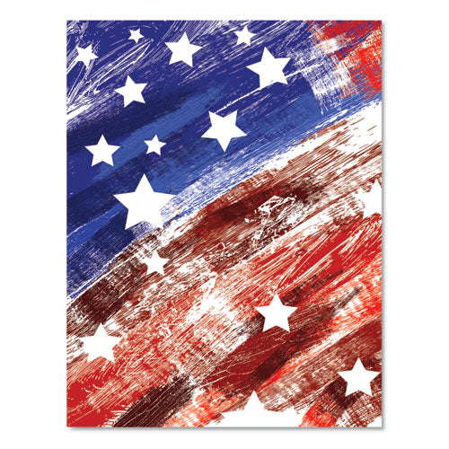 Pre-printed Paper, 28 Lb, 8.5 X 11, Stars And Stripes, 100-pack