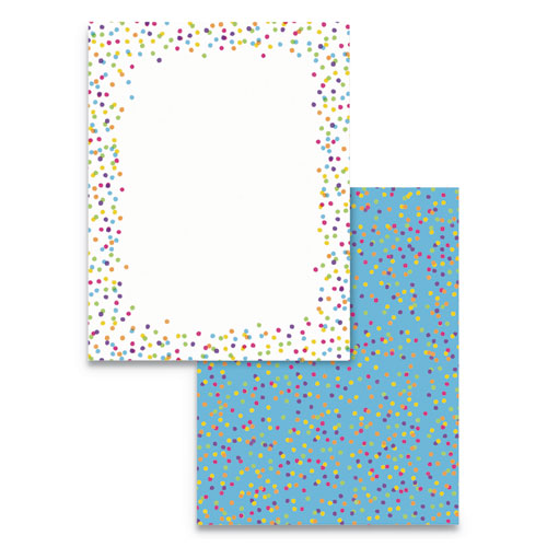 Pre-printed Paper, 28 Lb, 8.5 X 11, Watercolor Dots, 100-pack