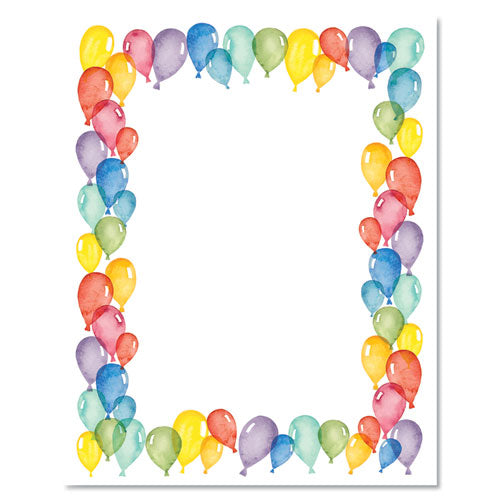 Pre-printed Paper, 28 Lb, 8.5 X 11, Balloons, 100-pack