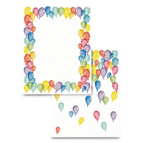 Pre-printed Paper, 28 Lb, 8.5 X 11, Balloons, 100-pack