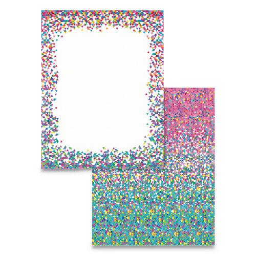 Pre-printed Paper, 28 Lb, 8.5 X 11, Confetti, 100-pack