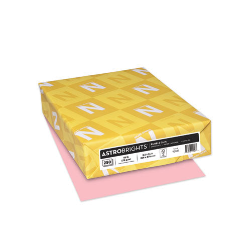 Color Cardstock, 65 Lb, 8.5 X 11, Bubble Gum, 250-pack