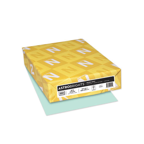 Color Cardstock, 65 Lb, 8.5 X 11, Merry Mint, 250-pack