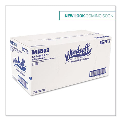 Jumbo Roll Bath Tissue, Septic Safe, 2 Ply, White, 3.5" X 2000 Ft, 6 Rolls-carton