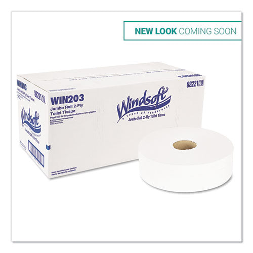 Jumbo Roll Bath Tissue, Septic Safe, 2 Ply, White, 3.5" X 2000 Ft, 6 Rolls-carton