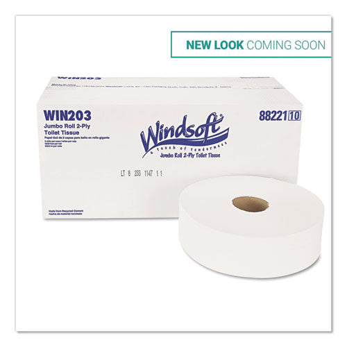 Jumbo Roll Bath Tissue, Septic Safe, 2 Ply, White, 3.5" X 2000 Ft, 6 Rolls-carton
