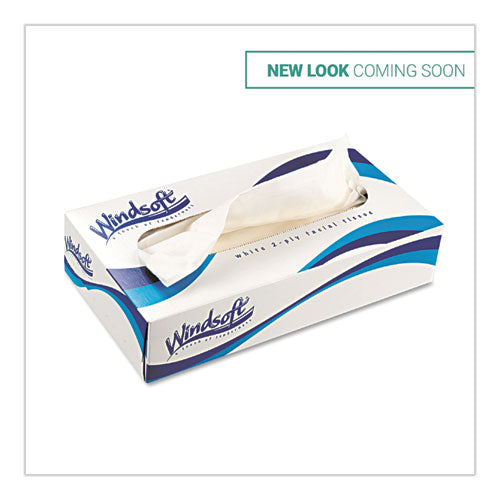 Facial Tissue, 2 Ply, White, Flat Pop-up Box, 100 Sheets-box, 30 Boxes-carton