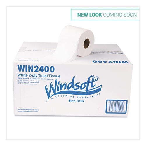 Bath Tissue, Septic Safe, 2-ply, White, 4 X 3.75, 400 Sheets-roll, 24 Rolls-carton