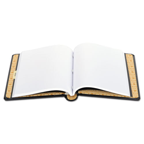 Looseleaf Minute Book, Black Leather-like Cover, 250 Unruled Pages, 8 1-2 X 11