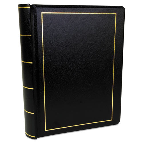 Looseleaf Minute Book, Black Leather-like Cover, 250 Unruled Pages, 8 1-2 X 11