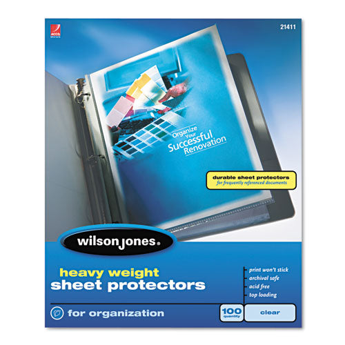 Heavyweight Top-loading Sheet Protectors, Nonglare Finish, Letter, 50-box