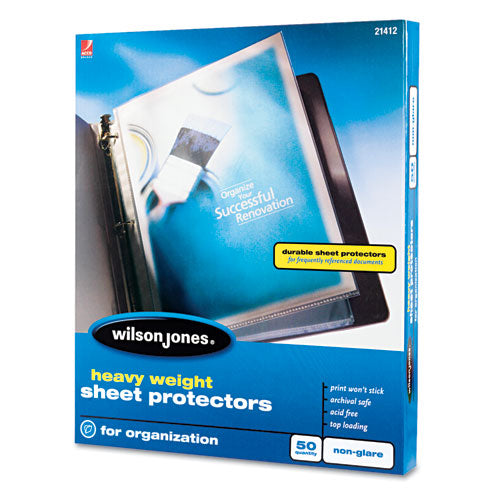 Heavyweight Top-loading Sheet Protectors, Nonglare Finish, Letter, 50-box