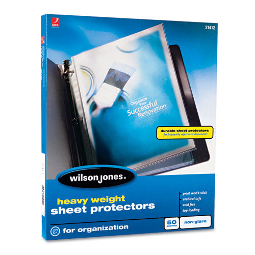 Heavyweight Top-loading Sheet Protectors, Nonglare Finish, Letter, 50-box