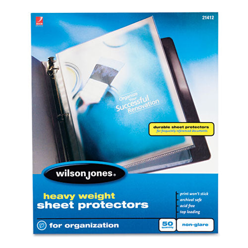 Heavyweight Top-loading Sheet Protectors, Nonglare Finish, Letter, 50-box