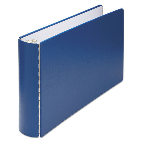 Casebound Round Ring Binder, 3 Rings, 2" Capacity, 11 X 17, Blue