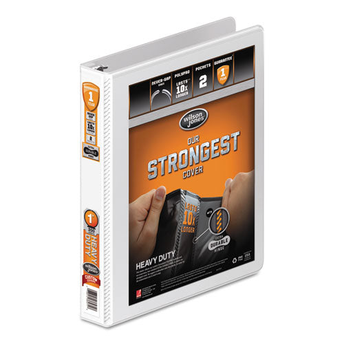 Heavy-duty Round Ring View Binder With Extra-durable Hinge, 3 Rings, 1.5" Capacity, 11 X 8.5, Red
