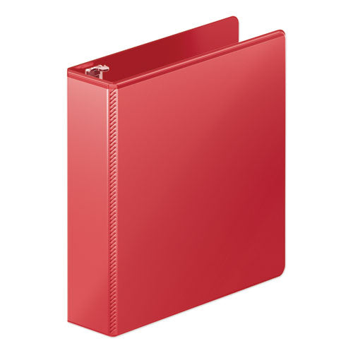 Heavy-duty Round Ring View Binder With Extra-durable Hinge, 3 Rings, 2" Capacity, 11 X 8.5, Red