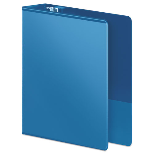 Heavy-duty Round Ring View Binder With Extra-durable Hinge, 3 Rings, 2" Capacity, 11 X 8.5, Pc Blue