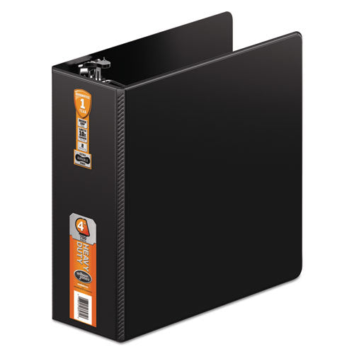 Heavy-duty D-ring Binder With Extra-durable Hinge, 3 Rings, 4" Capacity, 11 X 8.5, Black