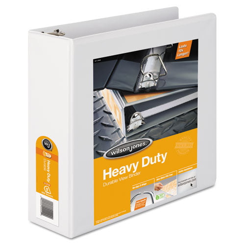 Heavy-duty D-ring View Binder With Extra-durable Hinge, 3 Rings, 3" Capacity, 11 X 8.5, White