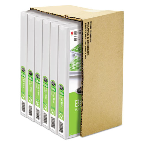 Flexible Poly Round Ring View Binder, 3 Rings, 0.63" Capacity, 11 X 8.5, White
