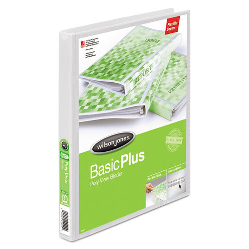 Flexible Poly Round Ring View Binder, 3 Rings, 0.63" Capacity, 11 X 8.5, White
