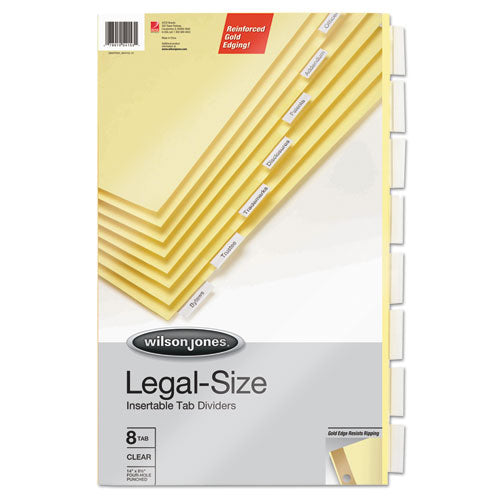 Insertable Tab Dividers, 4-hole Punched, 8-tab, 14 X 8.5, Buff, 1 Set