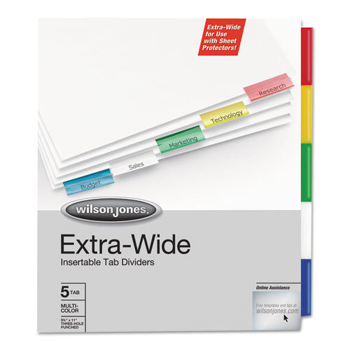 Oversized Reinforced Insertable Tab Index, 8-tab, 11 X 9.25, White, 1 Set