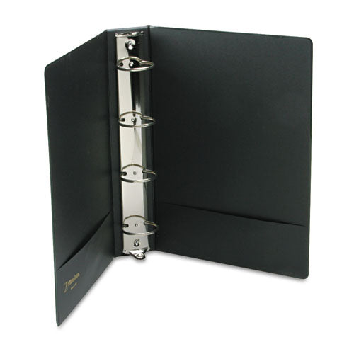 Legal Size Vinyl Round Ring Binder, 4 Rings, 1" Capacity, 14 X 8.5, Black