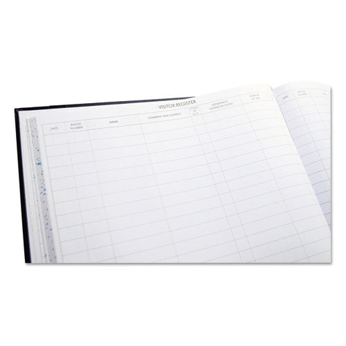 Detailed Visitor Register Book, Black Cover, 208 Ruled Pages, 9.5 X 12.25
