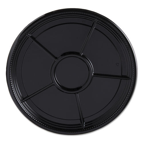 Caterline Casuals Thermoformed Platters, Pet, Black, 18" Diameter