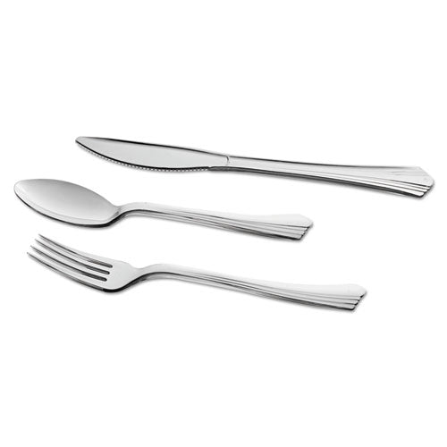 Reflections Heavyweight Plastic Utensils, Spoon, Silver, 6.25", 40-pack, 8 Packs-carton