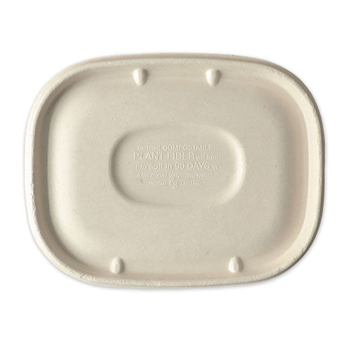 Fiber Container Lids, 8.9 X 6.9 X 0.4, Natural, 400-carton