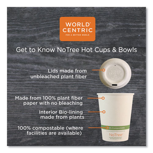 Notree Paper Hot Cups, 10 Oz, Natural, 1,000-carton