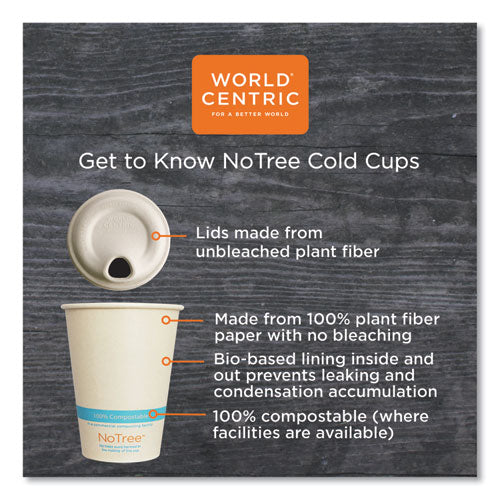 Notree Paper Cold Cups, 16 Oz, Natural, 1,000-carton