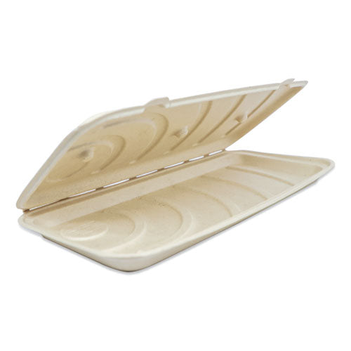 Fiber Hinged Pizza-flatbread Containers, 6.6 X 13.7 X 1.3, Natural, 200-carton