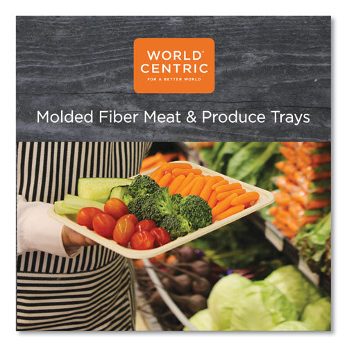 Fiber Trays, Pla Lined, Pfas Free, 9.1 X 7.1 X 0.7, Natural, 500-carton
