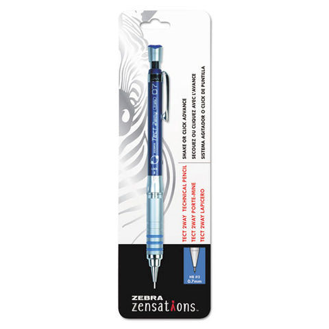 Zensations Tect 2way 1000 Technical Pencil, 0.7 Mm, Hb (#2), Black Lead, Blue Barrel