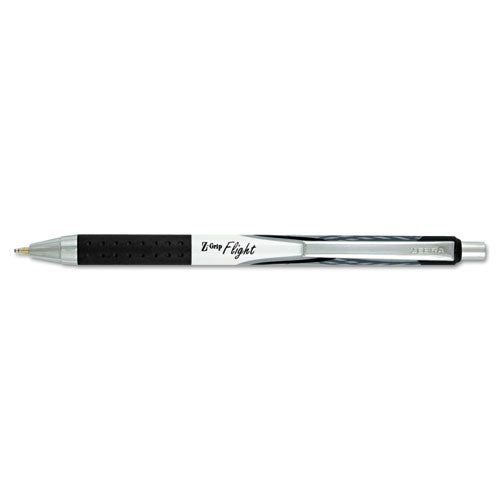 Z-grip Flight Retractable Ballpoint Pen, 1.2mm, Blue Ink, White Barrel, Dozen