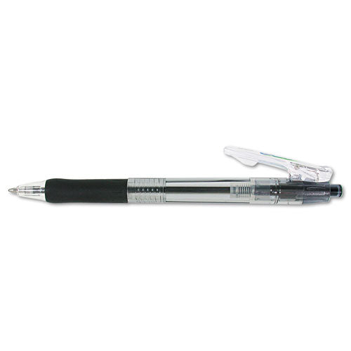 Eco Jimnie Clip Retractable Ballpoint Pen, 1mm, Blue Ink, Translucent Blue Barrel, Dozen