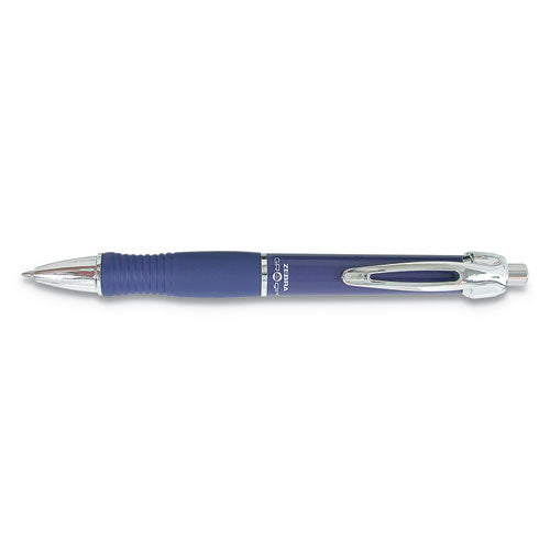 Gr8 Retractable Gel Pen, Medium 0.7mm, Blue Ink, Blue-silver Barrel, Dozen