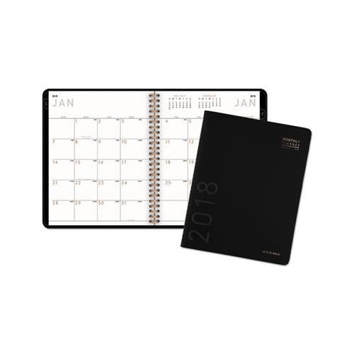 Contemporary Monthly Planner, 8.75 X 7, Black Cover, 2021